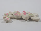 Vintage 1974 Avon Easter Bunny with Roller Skates Shaped Solid Glace Scented Perfume Fragrance Compact White Plastic 3 3/8" Brooch Pin