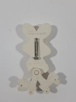 Vintage 1974 Avon Easter Bunny with Roller Skates Shaped Solid Glace Scented Perfume Fragrance Compact White Plastic 3 3/8" Brooch Pin