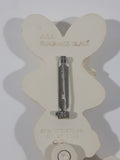 Vintage 1974 Avon Easter Bunny with Roller Skates Shaped Solid Glace Scented Perfume Fragrance Compact White Plastic 3 3/8" Brooch Pin