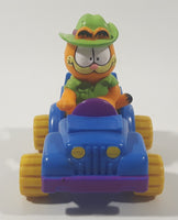 1988 McDonald's Garfield Blue Safari Jeep with Garfield Figure 2 3/4" Toy Car Vehicle