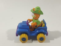 1988 McDonald's Garfield Blue Safari Jeep with Garfield Figure 2 3/4" Toy Car Vehicle