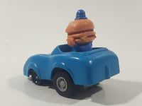 1988 McDonald's Turbo Macs Officer Big Mac Blue Toy Pull Back Friction Motorized Plastic Toy Car Vehicle - Happy Meals