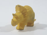 Vintage Diener Style Yellow Triceratops Dinosaur 1 3/4" Long Rubber Eraser Pencil Topper