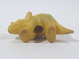 Vintage Diener Style Yellow Triceratops Dinosaur 1 3/4" Long Rubber Eraser Pencil Topper