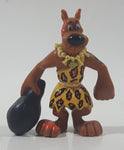 2008 Hanna Barbera Scooby-Doo Scooby as Caveman with Black Club 2 3/8" Tall PVC Toy Figure