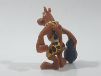 2008 Hanna Barbera Scooby-Doo Scooby as Caveman with Black Club 2 3/8" Tall PVC Toy Figure