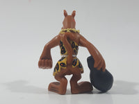 2008 Hanna Barbera Scooby-Doo Scooby as Caveman with Black Club 2 3/8" Tall PVC Toy Figure