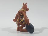 2008 Hanna Barbera Scooby-Doo Scooby as Caveman with Black Club 2 3/8" Tall PVC Toy Figure