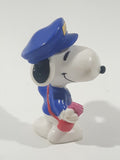 United Features Syndicate Peanuts Valentine's Day Mailman Snoopy Holding Pink Heart Shaped Letter 2 1/2" Tall PVC Toy Figure