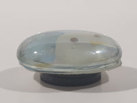 Snowman Themed Glass Oval Shaped 1 1/8" x 1 1/4" Fridge Magnet
