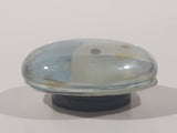 Snowman Themed Glass Oval Shaped 1 1/8" x 1 1/4" Fridge Magnet