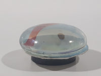Snowman Themed Glass Oval Shaped 1 1/8" x 1 1/4" Fridge Magnet