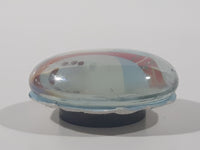 Snowman Themed Glass Oval Shaped 1 1/8" x 1 1/4" Fridge Magnet