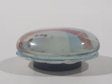 Snowman Themed Glass Oval Shaped 1 1/8" x 1 1/4" Fridge Magnet