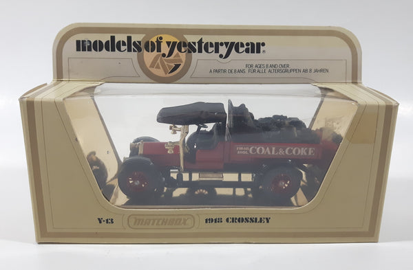 Vintage 1979 Lesney Matchbox Models of YesterYear No. Y-13 1918 Crossley Evans Bros. Coal & Coke Red Die Cast Toy Antique Car Vehicle New in Box