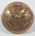 Antique 1910-1920s 72nd Highlanders of Canada 1" Brass Military Button