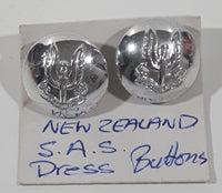 Antique New Zealand SAS Special Air Service 3/4" Silver Look Military Button Set of 2