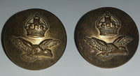 Antique Firmin London RCAF Royal Canadian Air Force 7/8" Brass Military Button Set of 2