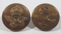 Antique Wm. Scully Ltd Montreal & Firmin London RCAF Royal Canadian Air Force 7/8" Brass Military Button Set of 2