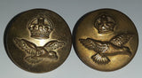 Antique Wm. Scully Ltd Montreal & Firmin London RCAF Royal Canadian Air Force 7/8" Brass Military Button Set of 2