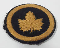 Vintage Canadian Military Headquarters Maple Leaf 2" Circular Embroidered Fabric Patch Sleeve Badge