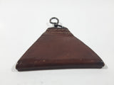 Vintage WWII French Brown Leather Rear Back Suspender Connector Belt Hooks