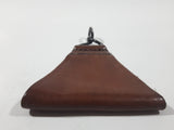 Vintage WWII French Brown Leather Rear Back Suspender Connector Belt Hooks