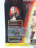 1998 Hasbro Star Wars Episode 1 Collection 1 CommTech 4" Tall Qui-Gon Jinn with Lightsaber Toy Action Figure and Chip New in Package