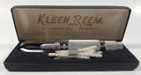 Vintage W.J. Young Co. Peabody Kleen Reem Pipe Tool with White Bristled Pipe Cleaners in Black Plastic Case