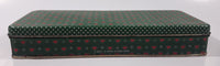 Dept 56 Red Heart Themed Green Tin Metal Container Made in Hong Kong