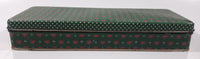 Dept 56 Red Heart Themed Green Tin Metal Container Made in Hong Kong