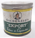 Vintage Macdonald's Export Finest Virginia Cigarette Tobacco 8 oz Metal Tin Can
