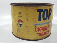 Vintage TOP Cigarette Tobacco 7 oz Yellow Metal Tin Can No Lid