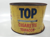 Vintage TOP Cigarette Tobacco 7 oz Yellow Metal Tin Can No Lid