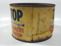 Vintage TOP Cigarette Tobacco 7 oz Yellow Metal Tin Can No Lid