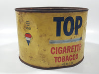 Vintage TOP Cigarette Tobacco 7 oz Yellow Metal Tin Can No Lid