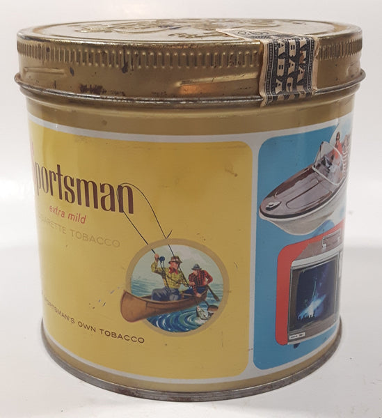 Extremely Rare Vintage Sportsman Extra Mild Cigarette Tobacco "Thousands of Sensational Prizes" Metal Tin Can