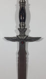 Egyptian Twin Double Winged Armor with Red Bead Mummy and Goddess Themed Dagger Knife Sword Set in Black Leather Sheath Scabbard