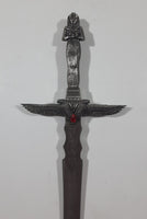 Egyptian Twin Double Winged Armor with Red Bead Mummy and Goddess Themed Dagger Knife Sword Set in Black Leather Sheath Scabbard