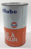 Vintage Gulf Gulflube SAE 30 1.13 Litre Motor Oil Metal Can FULL
