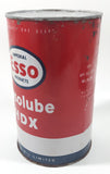 Vintage 1953 Imperial Products ESSO Essolube HDX SAE 30 SI 1.13 Litre One Quart Motor Oil Metal Can FULL