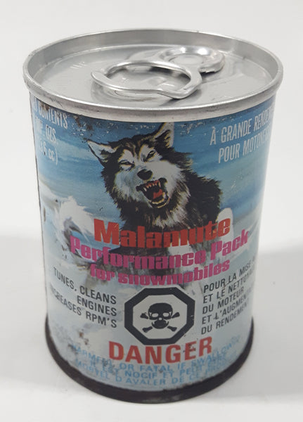 Vintage A Dayco Product R.M. Hollingshead Malamute Performance Pack For Snowmobiles 4 Oz Metal Can Bowmanville, Ontario FULL