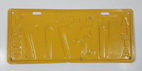 Rare Antique 1933 ALTA Alberta Truck Yellow with Blue Letter Metal Vehicle License Plate Tag