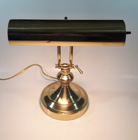 Vintage Curved All Brass Piano Bankers Desk Lamp