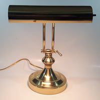 Vintage Curved All Brass Piano Bankers Desk Lamp