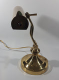 Vintage Curved All Brass Piano Bankers Desk Lamp