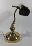 Vintage Curved All Brass Piano Bankers Desk Lamp