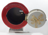 Vintage Banco Comercial Mexicano, S.A. Institucion De Deposito, Ahorro Y Fideicomiso Retro Space Age Cartoon Family and Robot Graphics with Rear Clock Hands 7 1/2" Tall Tin Metal Combination Coin Bank Safe Vault