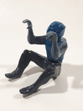 Blue and Grey Character with Helmet In Riding Pose With Arms Up 2 1/2" Tall Plastic Toy Figure