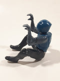 Blue and Grey Character with Helmet In Riding Pose With Arms Up 2 1/2" Tall Plastic Toy Figure